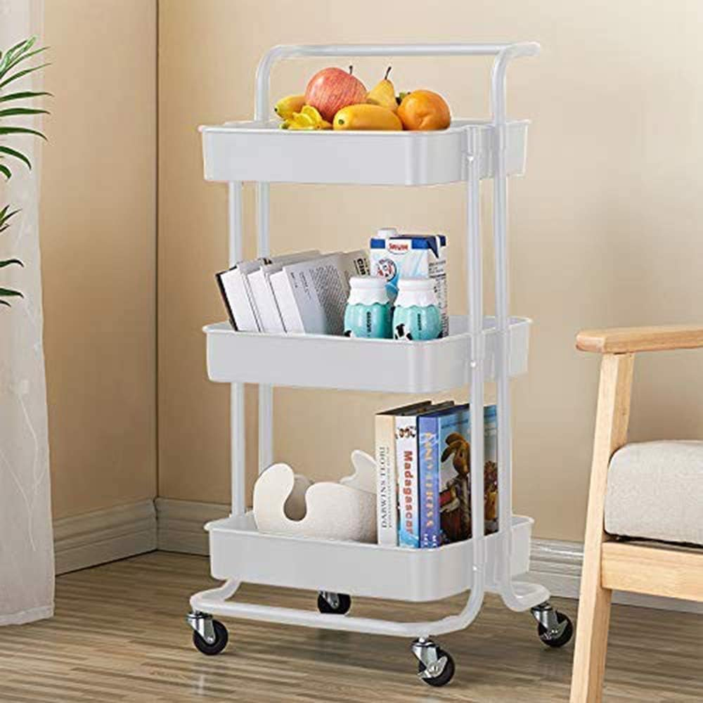 3-Tier Rolling Storage Organizer – Multi-Purpose Utility Trolley for Home & Office