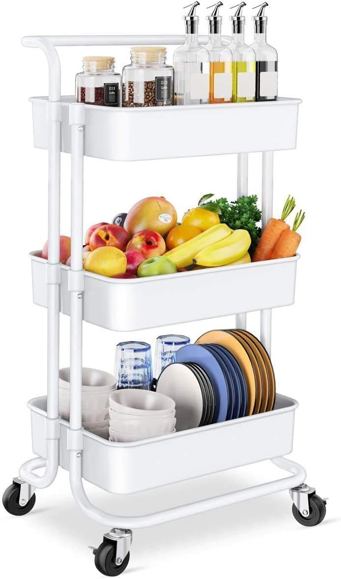 3-Tier Rolling Storage Organizer – Multi-Purpose Utility Trolley for Home & Office